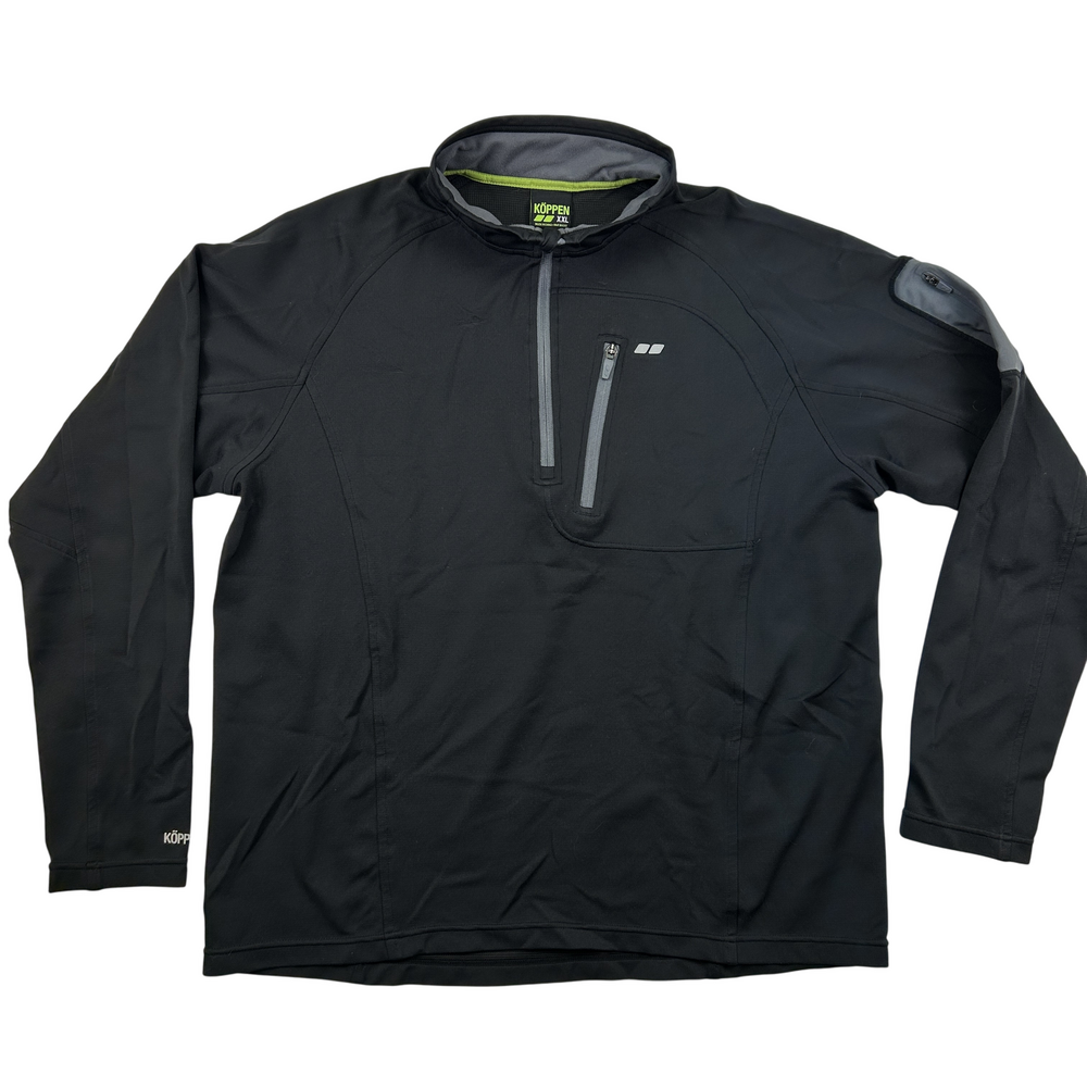 Köppen Jacket Mens XXL Windbreaker 1/4 Zip Black Softshell Outdoor Hiking